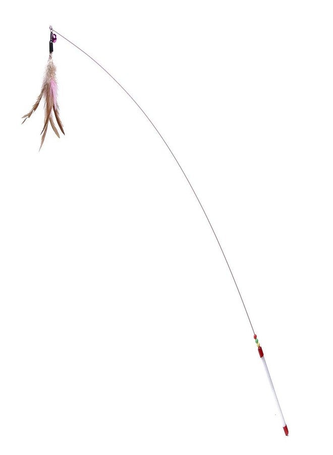 SKINPLUS Cat Wand Stick Toy Wire Teaser Interactive Play Toy with Bell Chaser Feather - Image 3